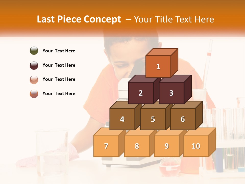 A Young Boy Is Looking Through A Microscope PowerPoint Template
