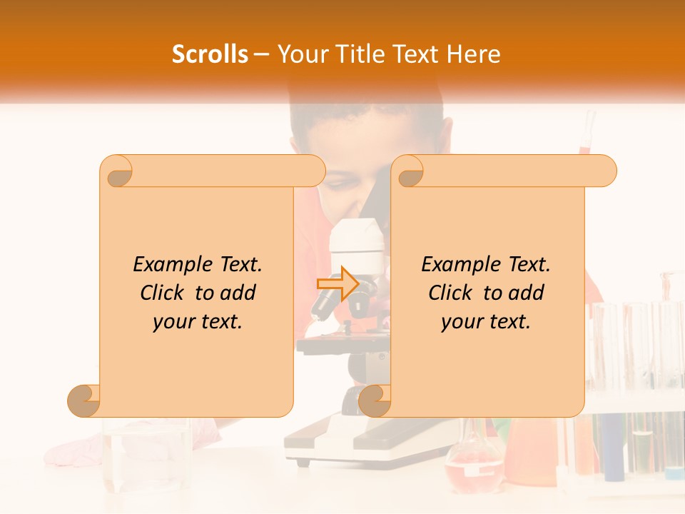 A Young Boy Is Looking Through A Microscope PowerPoint Template