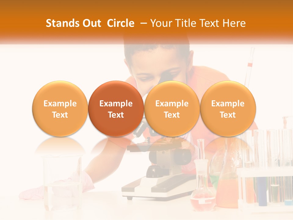 A Young Boy Is Looking Through A Microscope PowerPoint Template