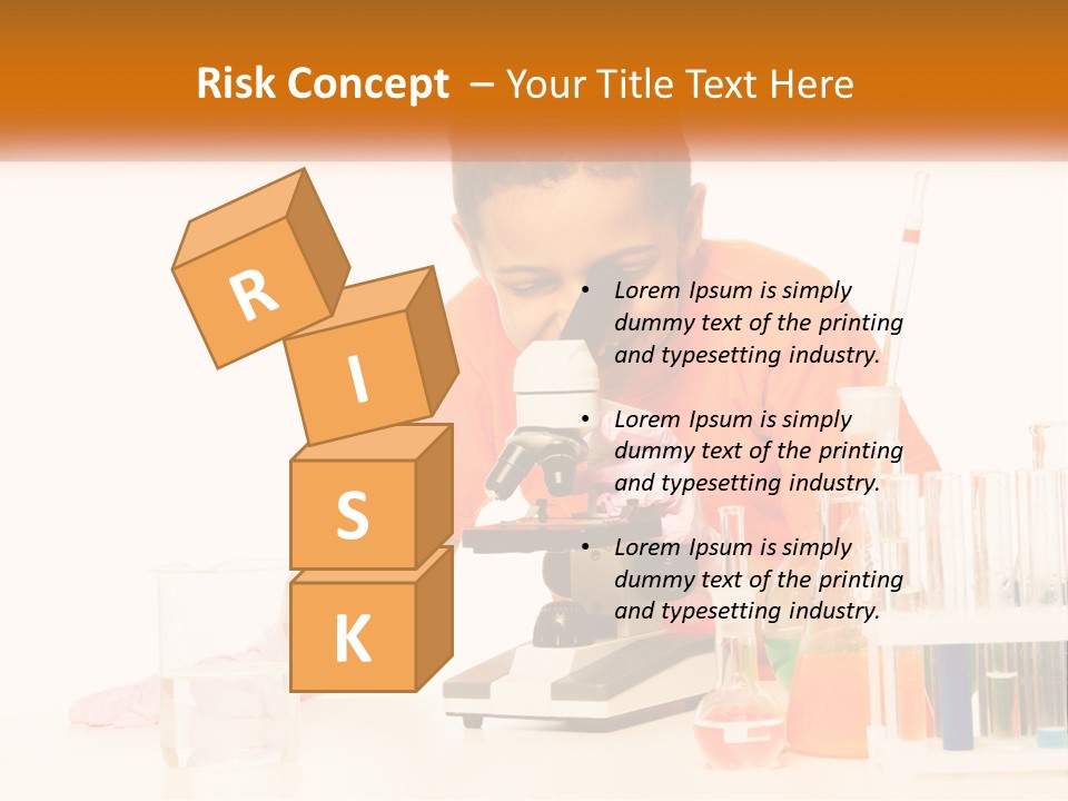 A Young Boy Is Looking Through A Microscope PowerPoint Template