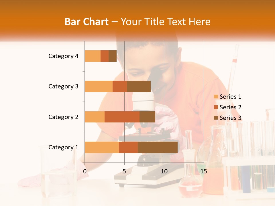 A Young Boy Is Looking Through A Microscope PowerPoint Template