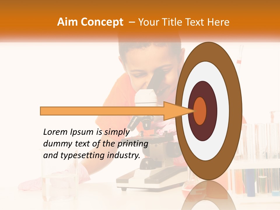 A Young Boy Is Looking Through A Microscope PowerPoint Template