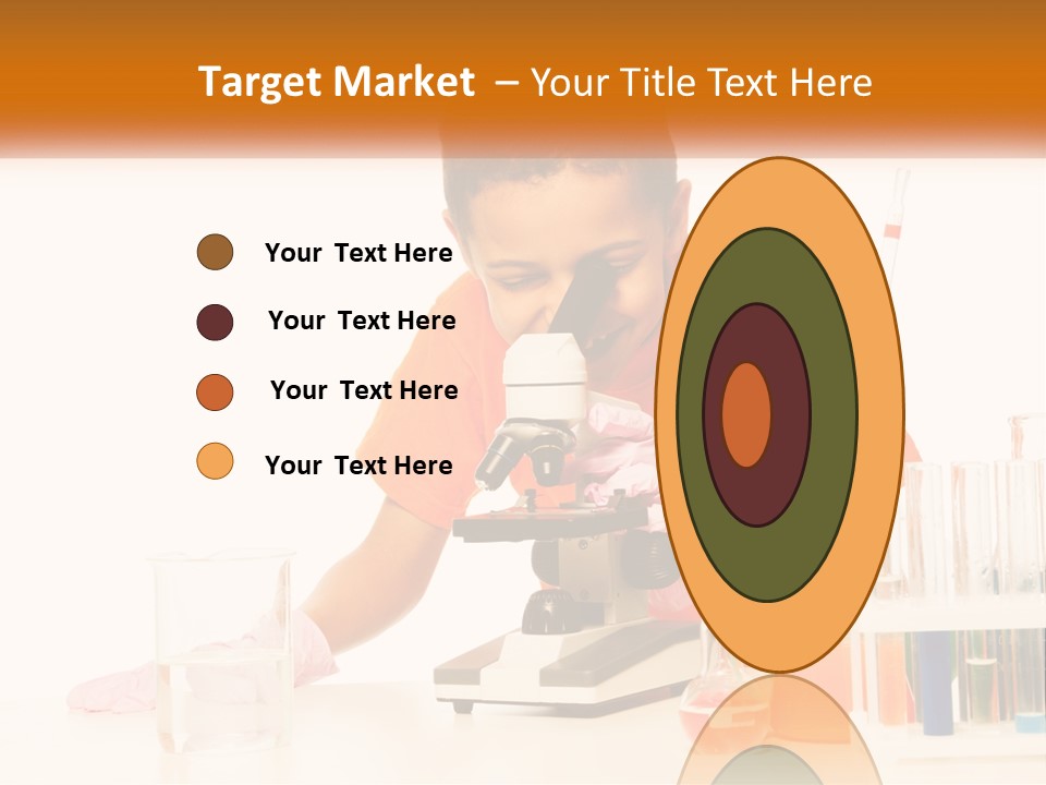 A Young Boy Is Looking Through A Microscope PowerPoint Template