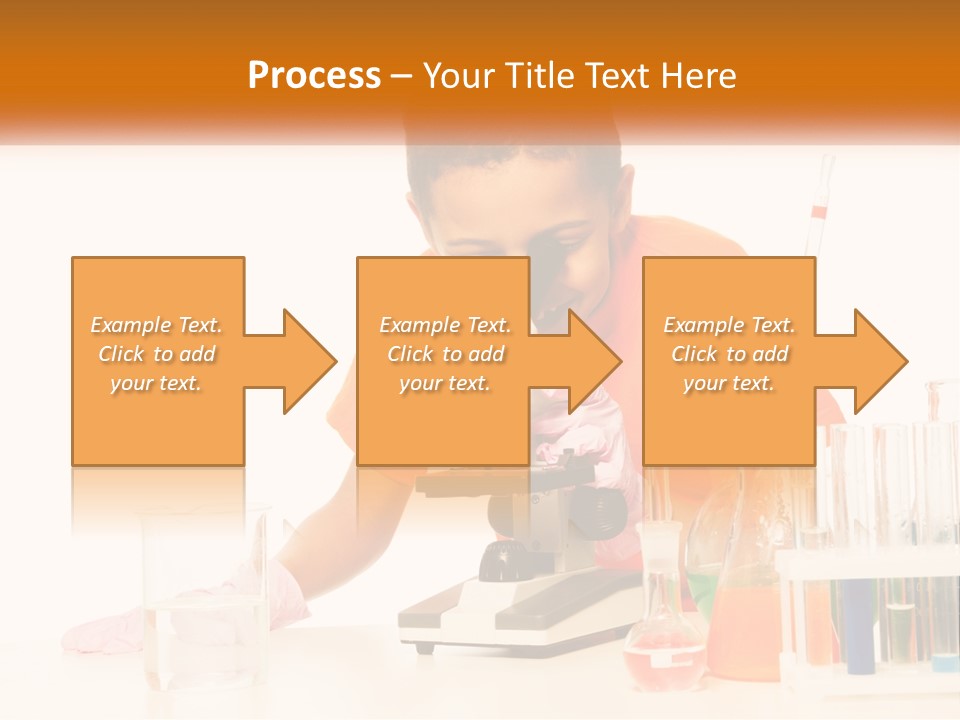 A Young Boy Is Looking Through A Microscope PowerPoint Template