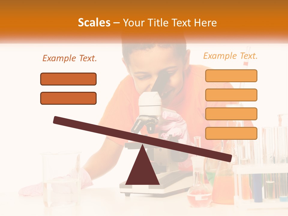 A Young Boy Is Looking Through A Microscope PowerPoint Template
