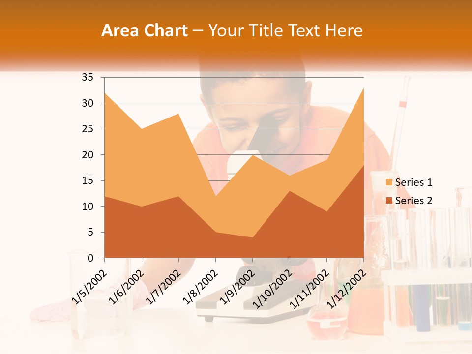 A Young Boy Is Looking Through A Microscope PowerPoint Template