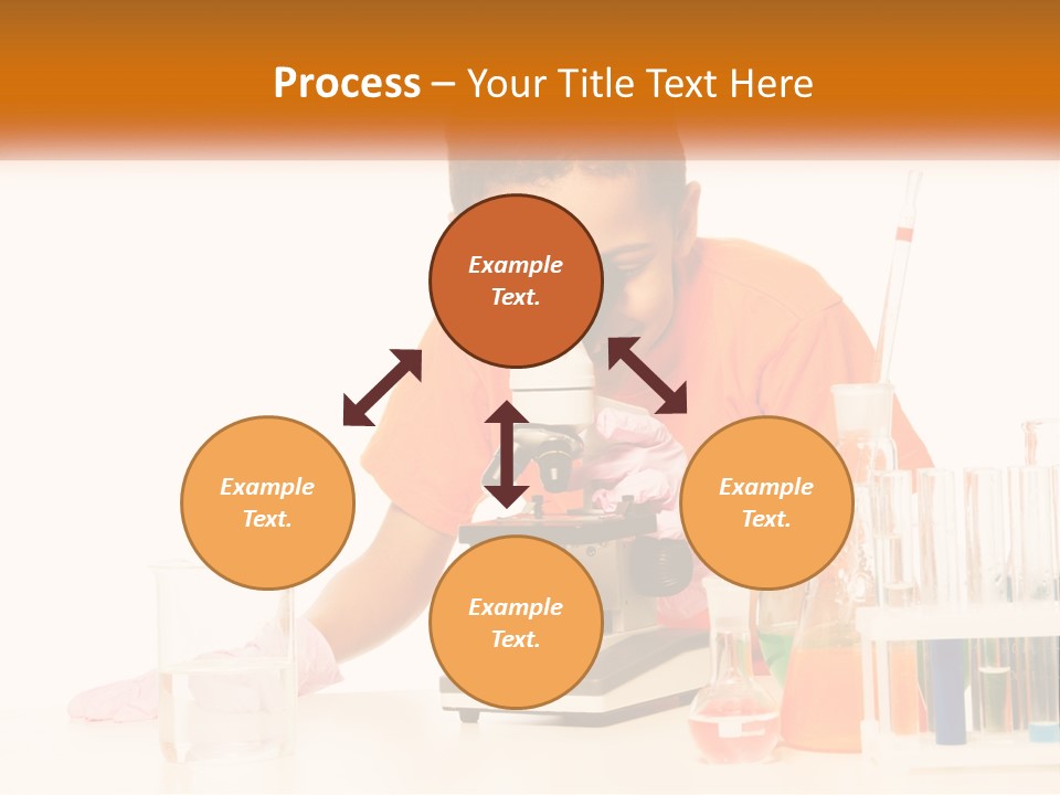 A Young Boy Is Looking Through A Microscope PowerPoint Template