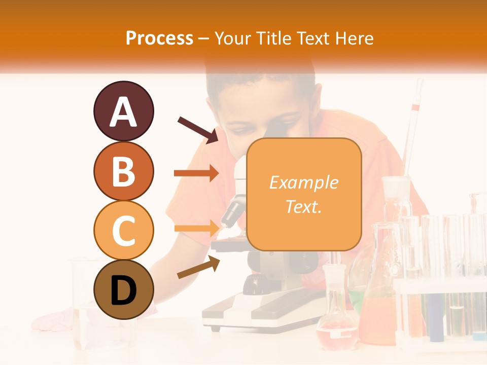 A Young Boy Is Looking Through A Microscope PowerPoint Template