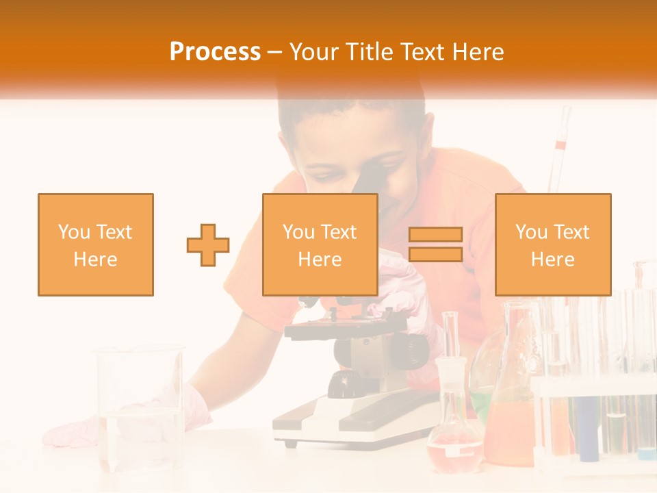 A Young Boy Is Looking Through A Microscope PowerPoint Template