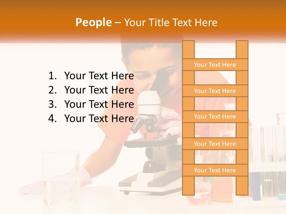A Young Boy Is Looking Through A Microscope PowerPoint Template