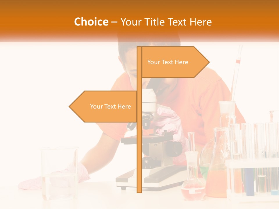 A Young Boy Is Looking Through A Microscope PowerPoint Template