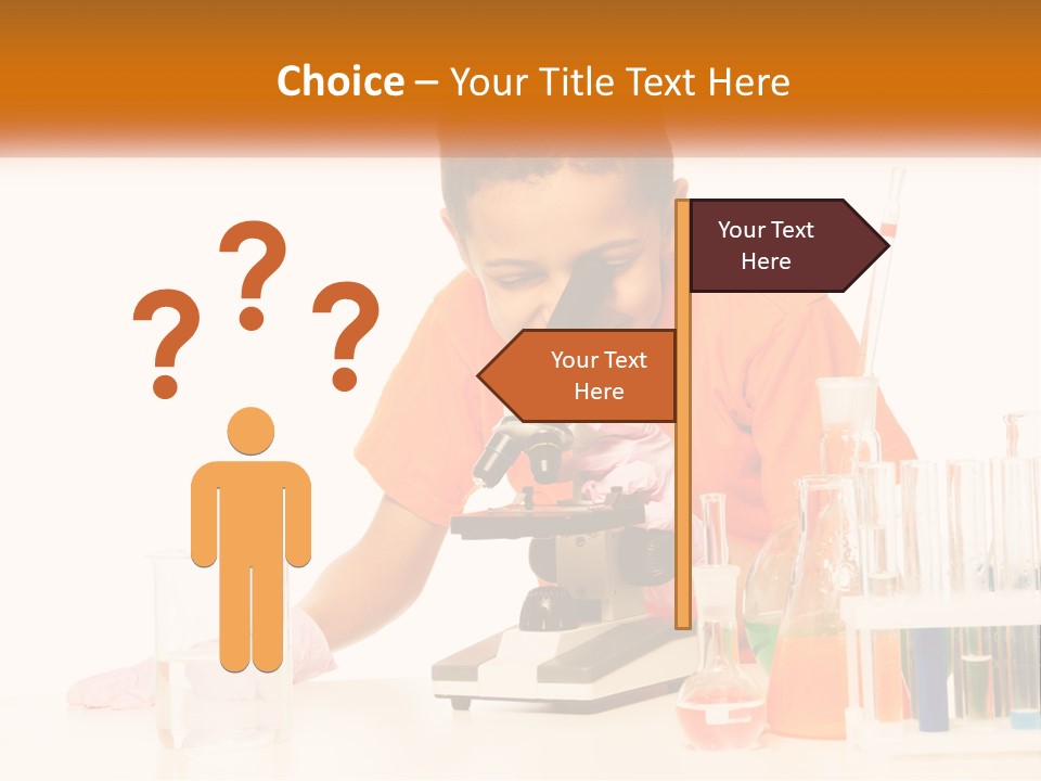 A Young Boy Is Looking Through A Microscope PowerPoint Template