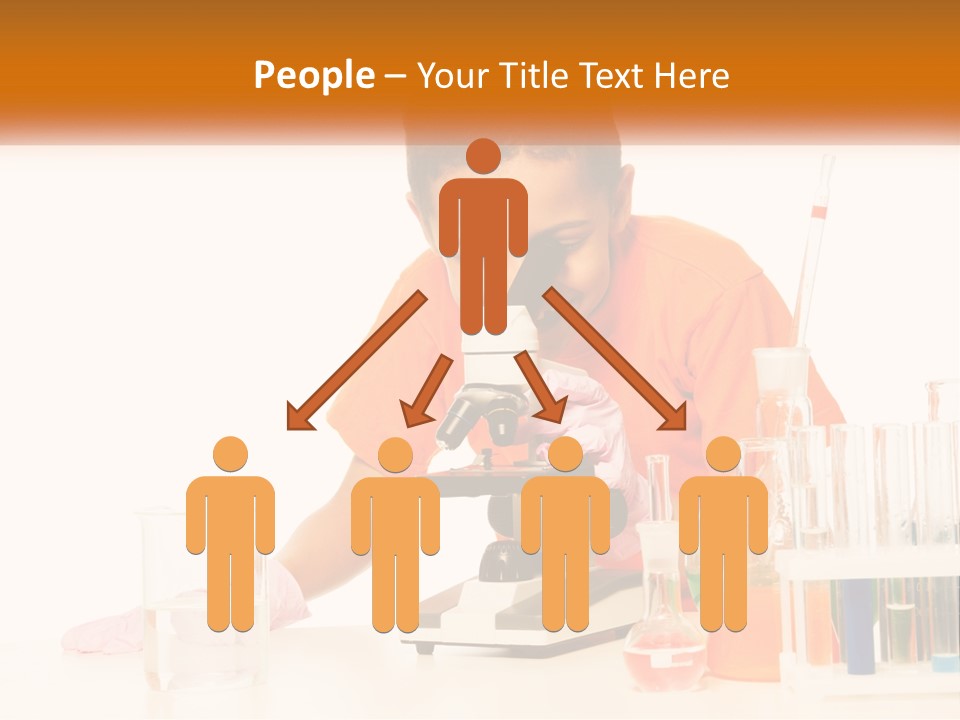 A Young Boy Is Looking Through A Microscope PowerPoint Template