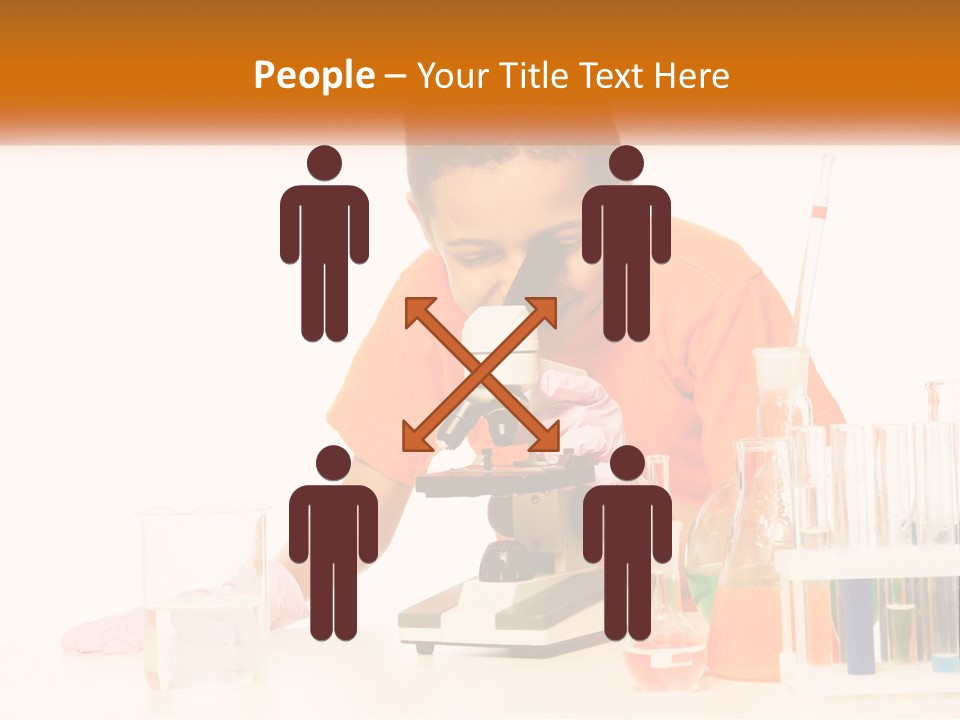 A Young Boy Is Looking Through A Microscope PowerPoint Template