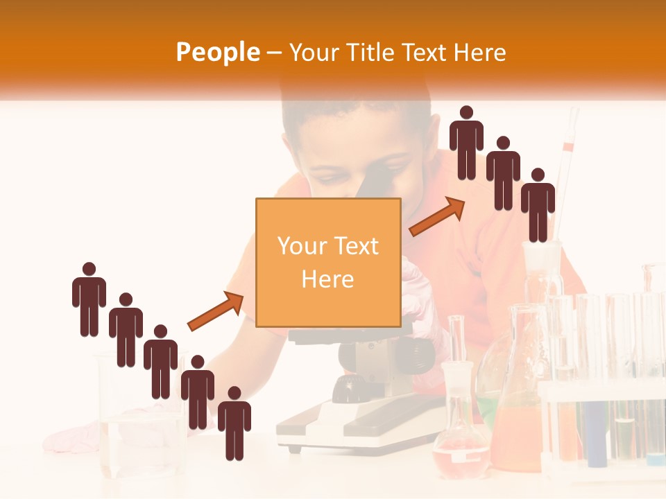 A Young Boy Is Looking Through A Microscope PowerPoint Template