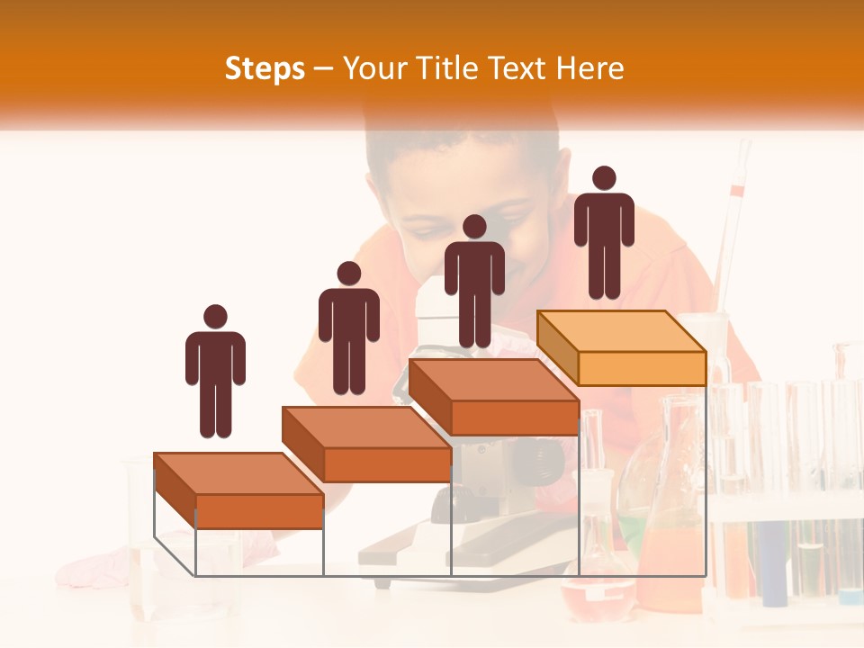 A Young Boy Is Looking Through A Microscope PowerPoint Template