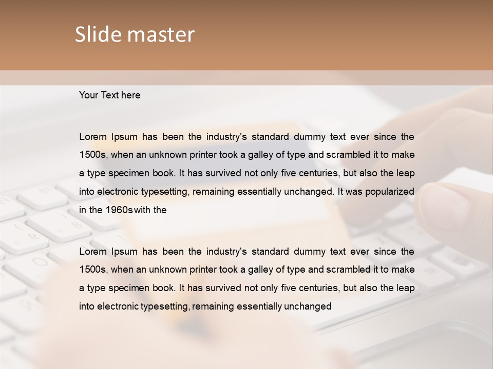 A Person Typing On A Laptop With A Credit Card PowerPoint Template