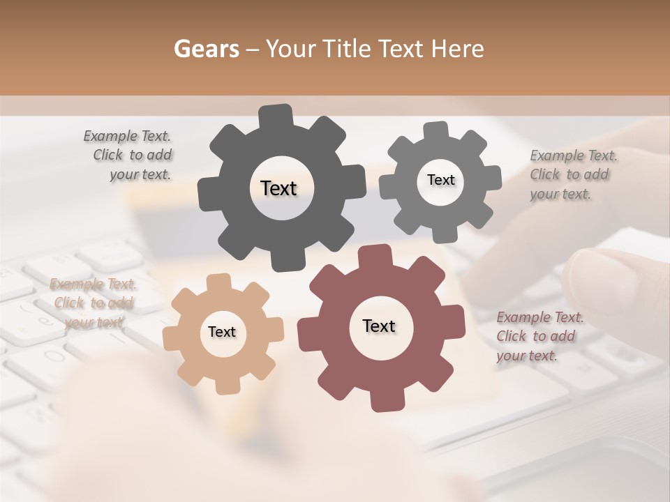 A Person Typing On A Laptop With A Credit Card PowerPoint Template