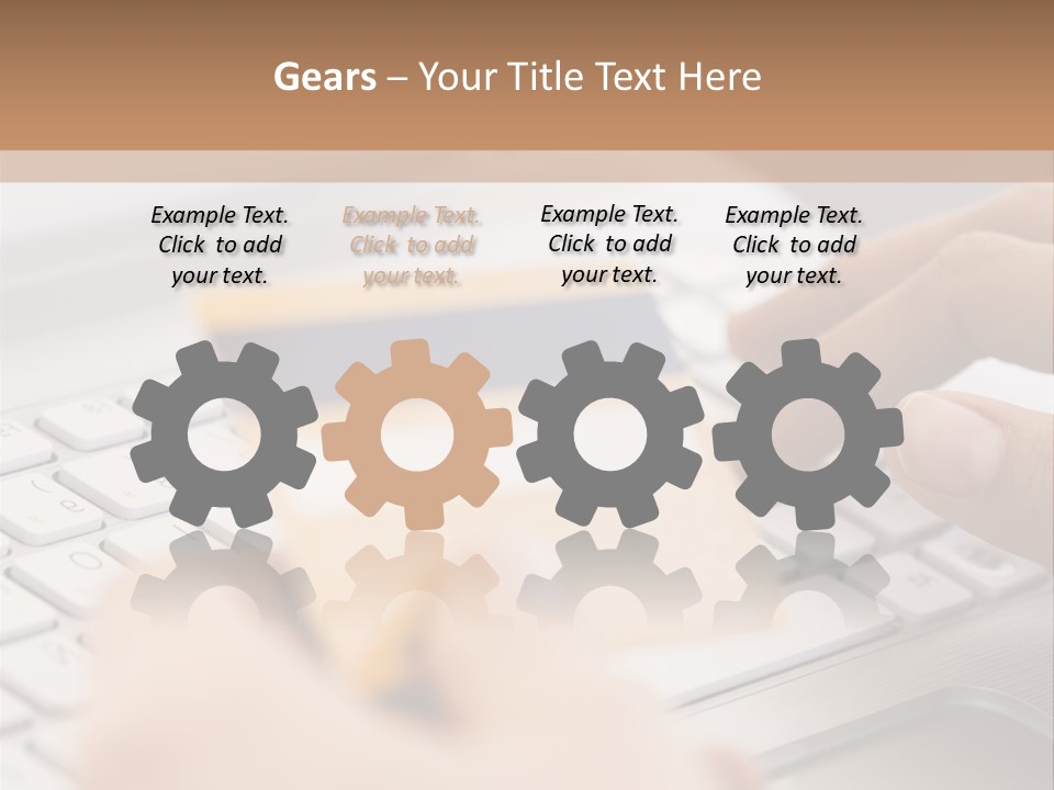 A Person Typing On A Laptop With A Credit Card PowerPoint Template