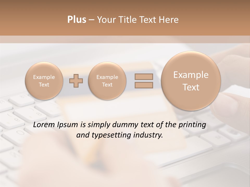 A Person Typing On A Laptop With A Credit Card PowerPoint Template