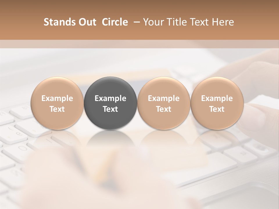 A Person Typing On A Laptop With A Credit Card PowerPoint Template