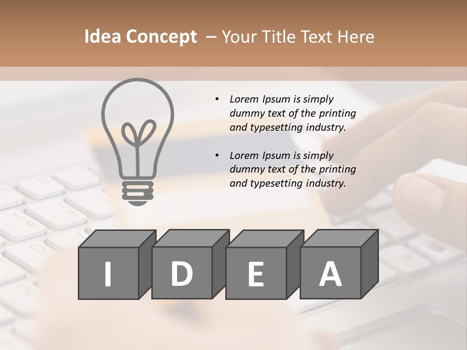 A Person Typing On A Laptop With A Credit Card PowerPoint Template