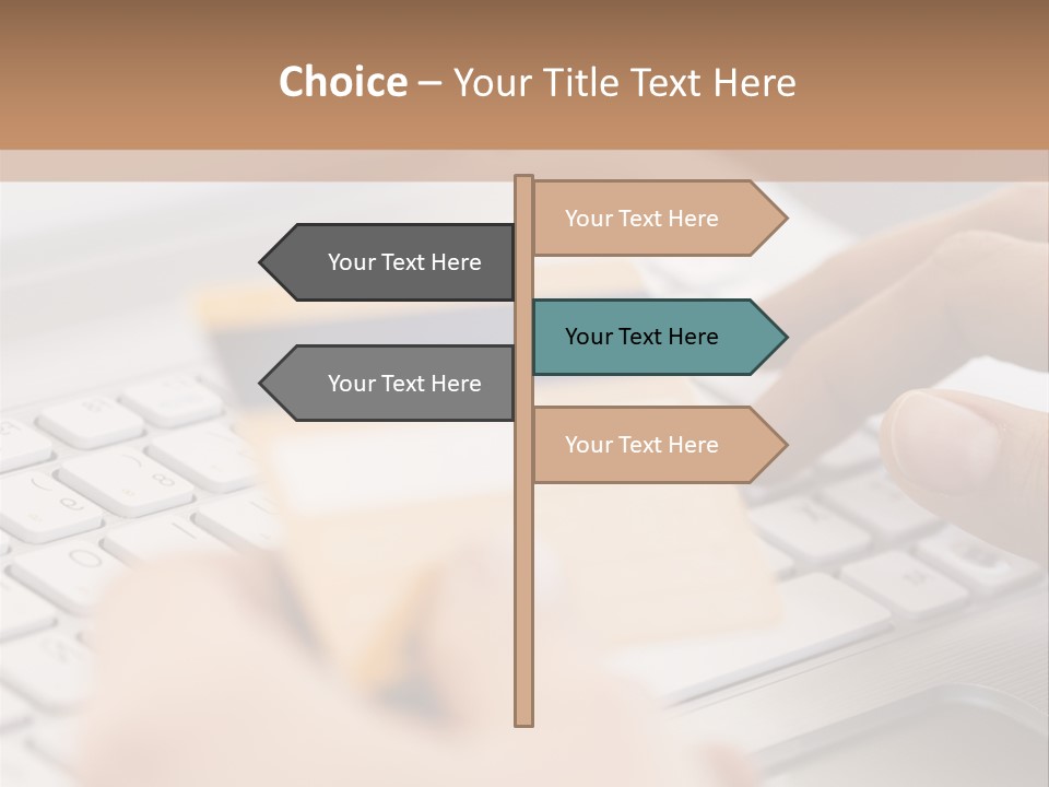 A Person Typing On A Laptop With A Credit Card PowerPoint Template