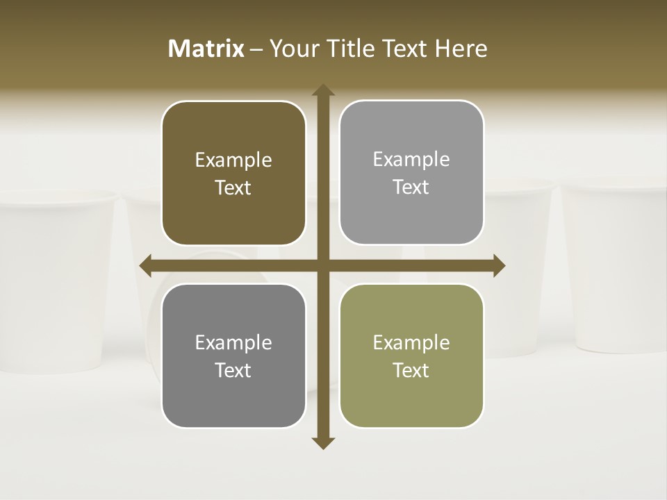 A Group Of White Cups Sitting Next To Each Other PowerPoint Template
