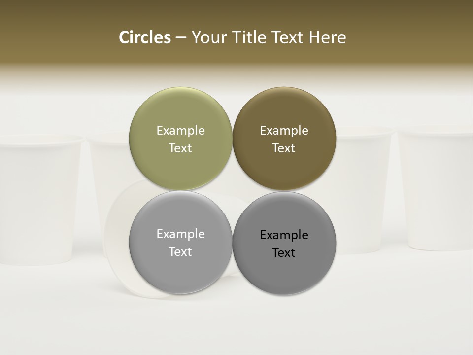 A Group Of White Cups Sitting Next To Each Other PowerPoint Template