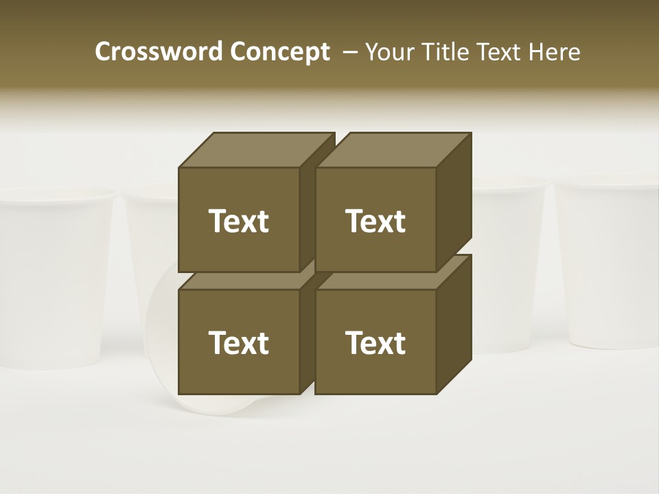 A Group Of White Cups Sitting Next To Each Other PowerPoint Template