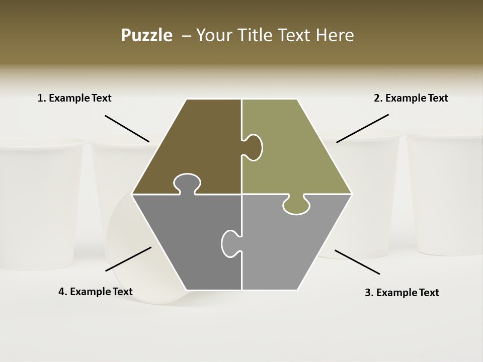 A Group Of White Cups Sitting Next To Each Other PowerPoint Template