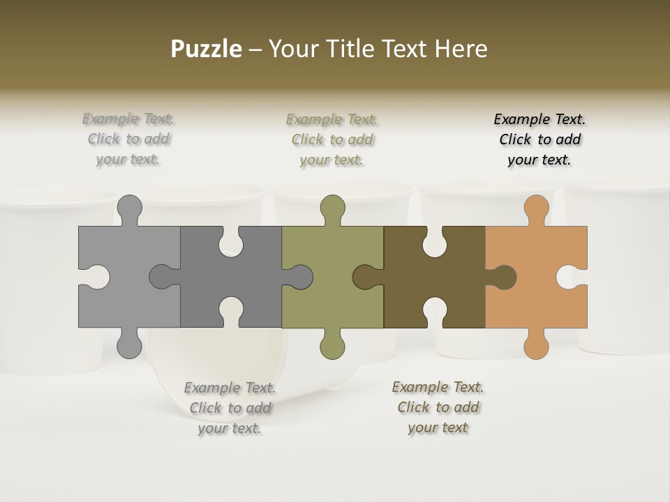 A Group Of White Cups Sitting Next To Each Other PowerPoint Template