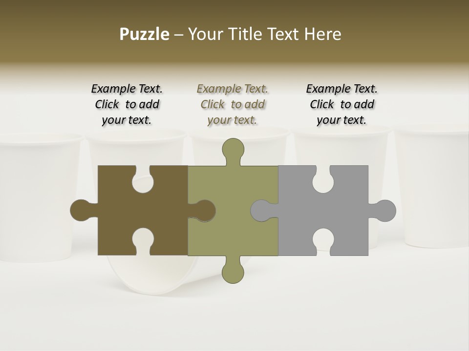 A Group Of White Cups Sitting Next To Each Other PowerPoint Template