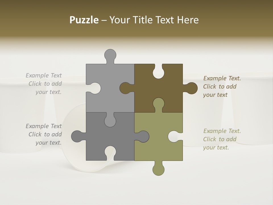 A Group Of White Cups Sitting Next To Each Other PowerPoint Template