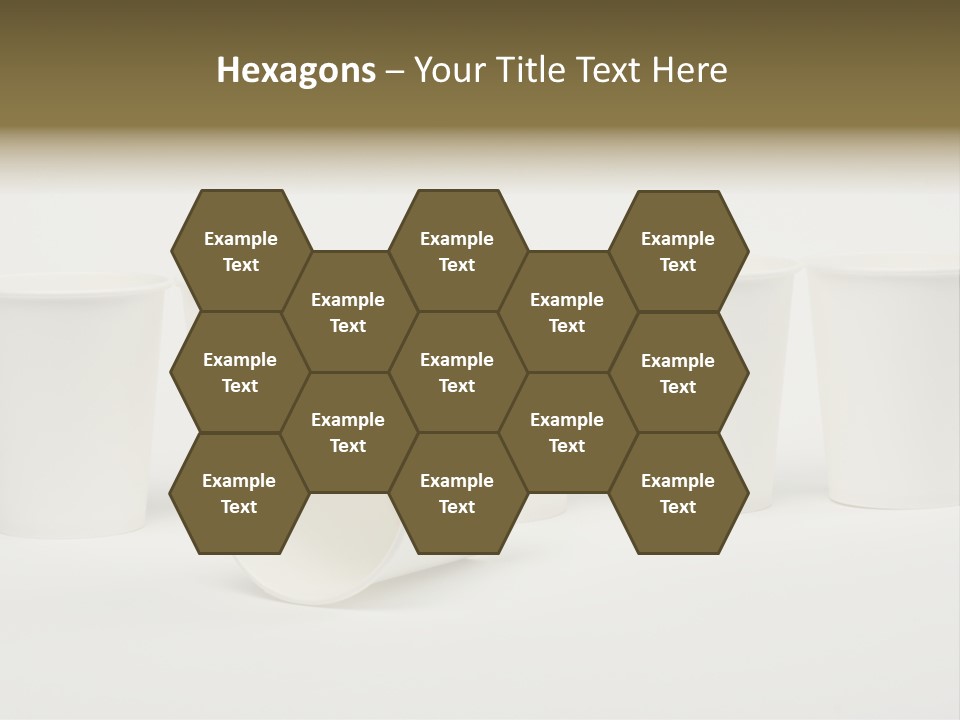 A Group Of White Cups Sitting Next To Each Other PowerPoint Template