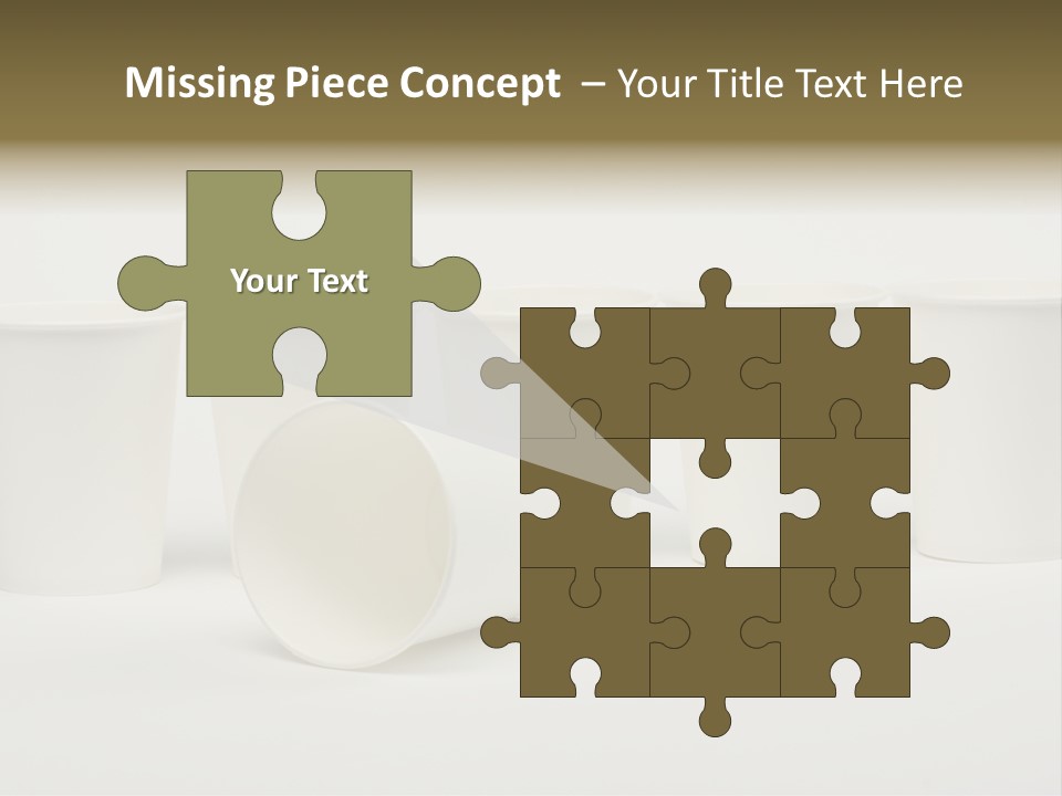 A Group Of White Cups Sitting Next To Each Other PowerPoint Template