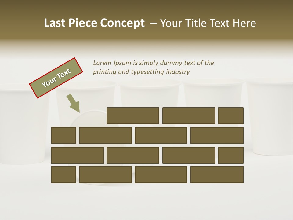 A Group Of White Cups Sitting Next To Each Other PowerPoint Template