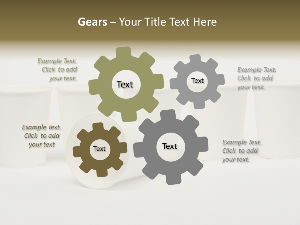 A Group Of White Cups Sitting Next To Each Other PowerPoint Template