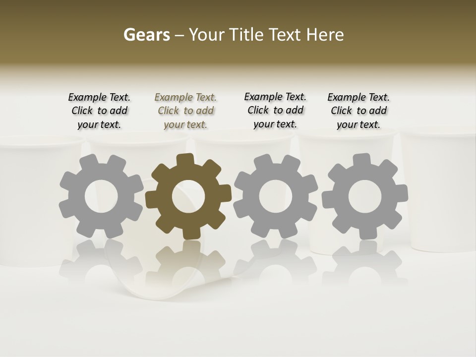 A Group Of White Cups Sitting Next To Each Other PowerPoint Template