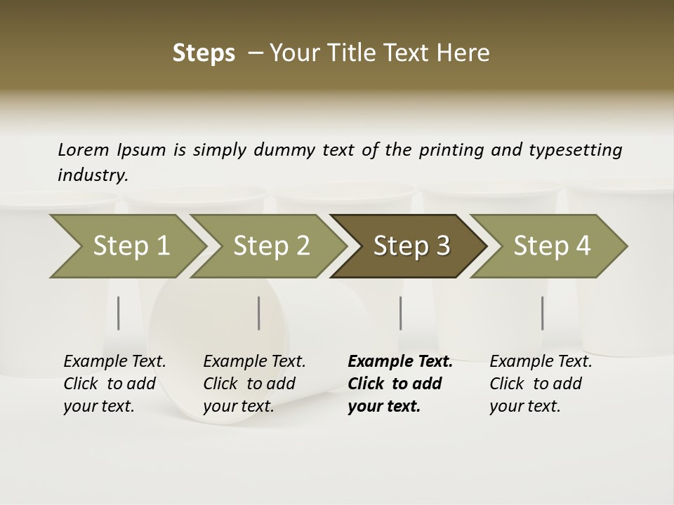 A Group Of White Cups Sitting Next To Each Other PowerPoint Template