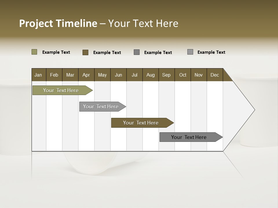 A Group Of White Cups Sitting Next To Each Other PowerPoint Template