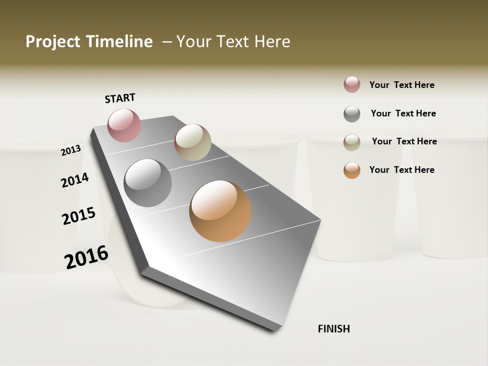A Group Of White Cups Sitting Next To Each Other PowerPoint Template