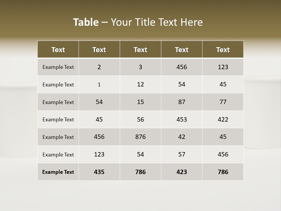 A Group Of White Cups Sitting Next To Each Other PowerPoint Template