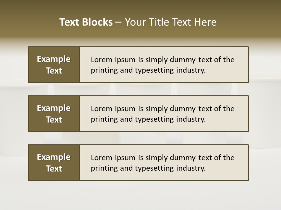 A Group Of White Cups Sitting Next To Each Other PowerPoint Template