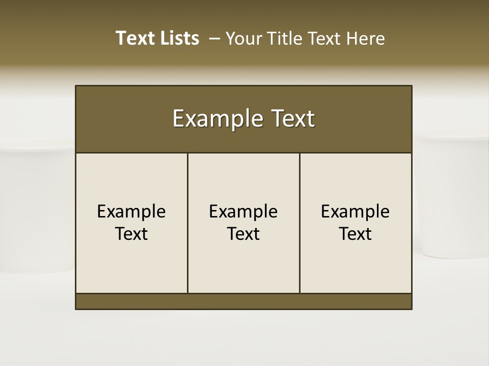 A Group Of White Cups Sitting Next To Each Other PowerPoint Template