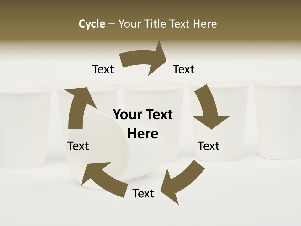A Group Of White Cups Sitting Next To Each Other PowerPoint Template