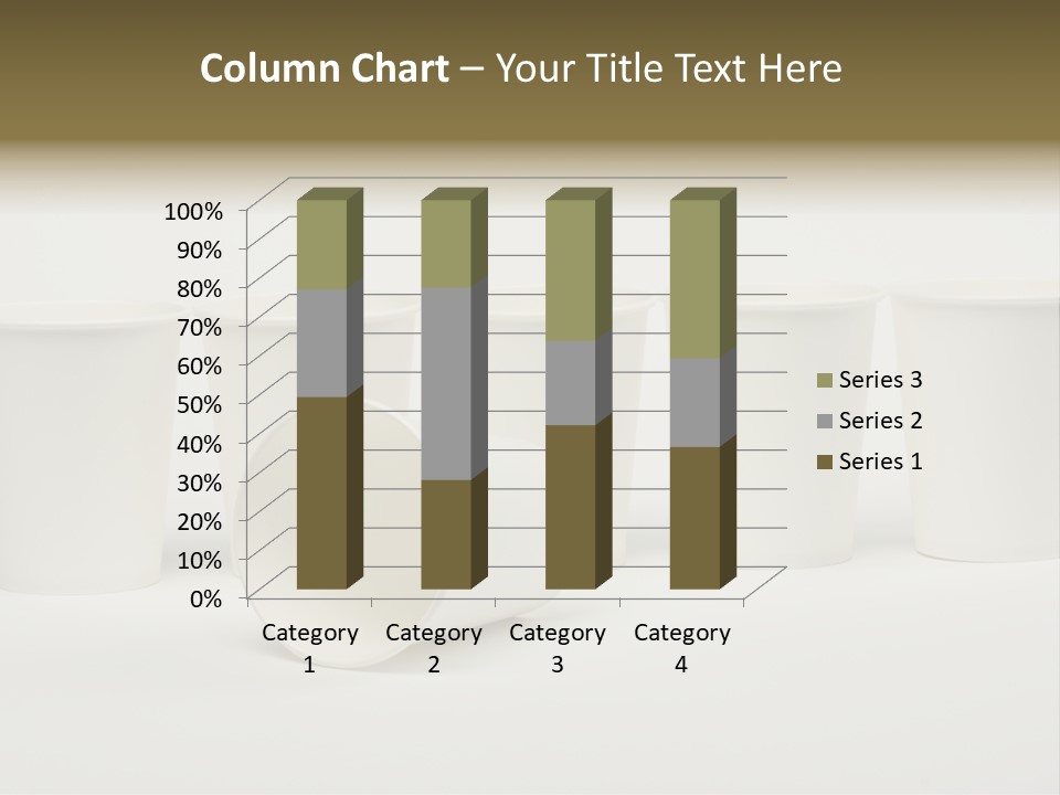 A Group Of White Cups Sitting Next To Each Other PowerPoint Template