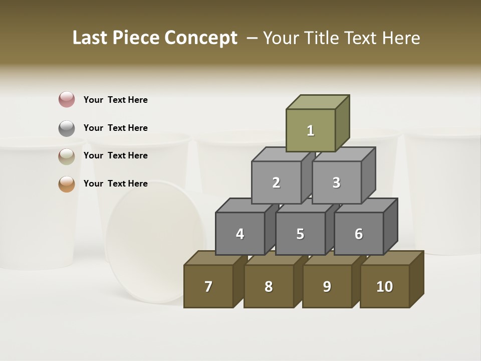 A Group Of White Cups Sitting Next To Each Other PowerPoint Template
