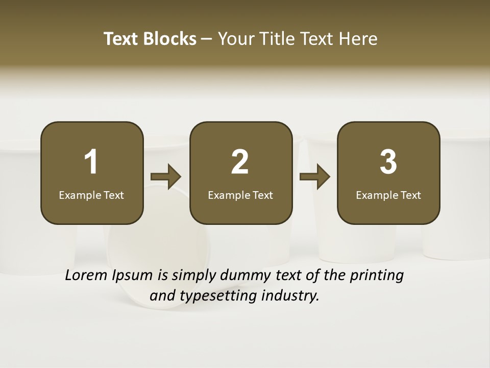 A Group Of White Cups Sitting Next To Each Other PowerPoint Template