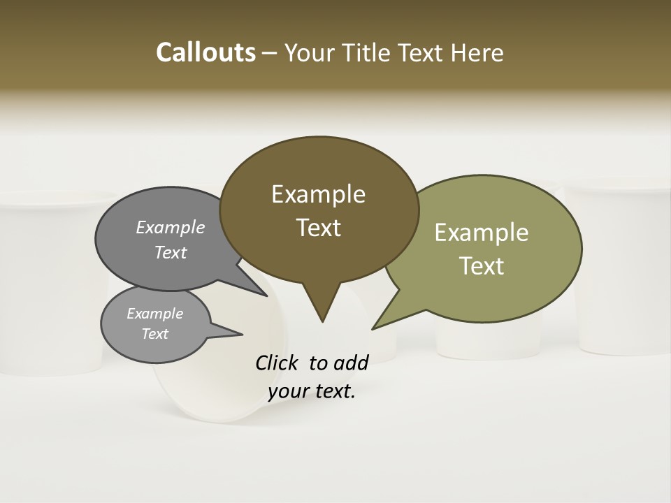 A Group Of White Cups Sitting Next To Each Other PowerPoint Template